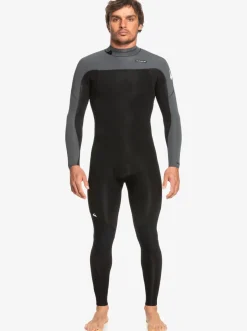 Quiksilver 3/2 Everyday Sessions Back-Zip Wetsuit Black/Gun Metal Cheap