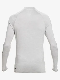 Quiksilver All Time Long Sleeve Upf 50 Rashguard Sleet Heather Hot