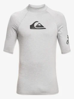 Quiksilver All Time Short Sleeve Upf 50 Rashguard Sleet Heather Clearance