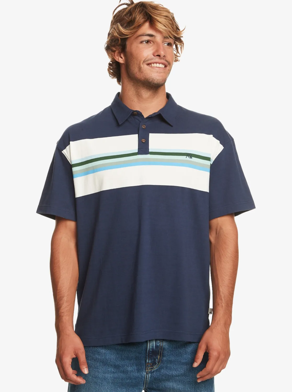 Quiksilver Alloy Days Short Sleeve Polo Shirt Alloy Days Naval Academy Best Sale