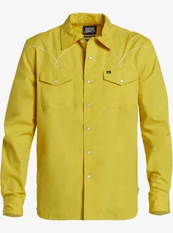 Quiksilver Andy Y Andy Cowboy Shirt Oil Yellow Sale