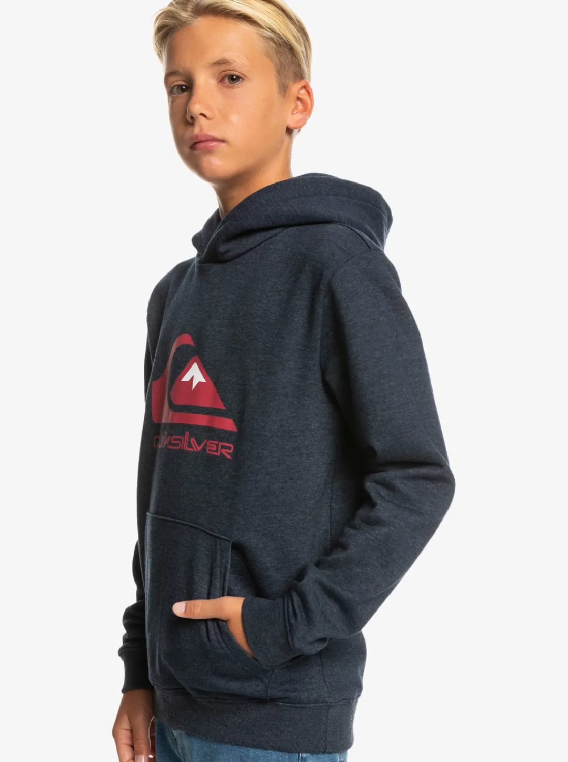 Quiksilver Boy'S 8-16 Big Logo Fleece Top Navy Blazer Heather Flash Sale
