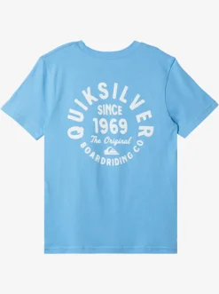Quiksilver Boy'S 8-16 Circled Script T-Shirt Azure Blue Hot