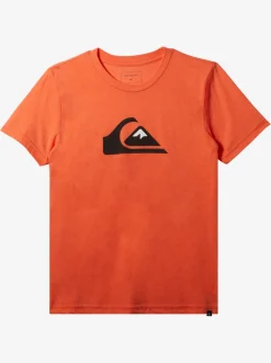 Quiksilver Boy'S 8-16 Comp Logo T-Shirt Red Orange Heather New