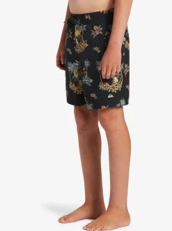 Quiksilver Boy'S 8-16 Everyday Mix Vl 15Nb Elastic Waist Shorts Black Palm Spritz Fashion