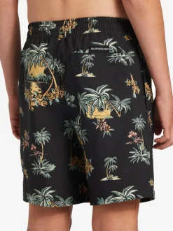 Quiksilver Boy'S 8-16 Everyday Mix Vl 15Nb Elastic Waist Shorts Black Palm Spritz Fashion