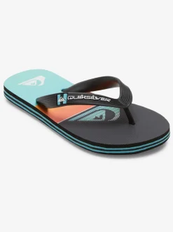 Quiksilver Boy'S 8-16 Molokai Flip-Flops Black/Orange/Green Sale