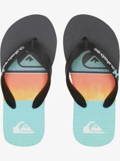 Quiksilver Boy'S 8-16 Molokai Flip-Flops Black/Orange/Green Sale