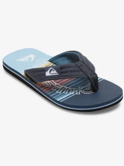 Quiksilver Boy'S 8-16 Molokai Layback Sandals Blue 4 New