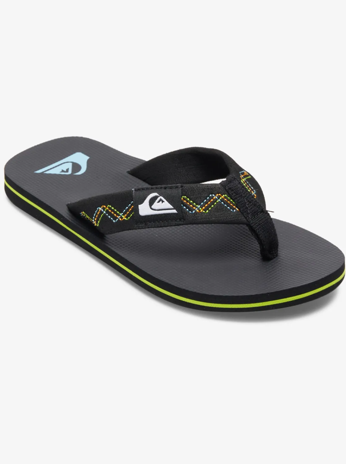 Quiksilver Boy'S 8-16 Molokai Stitchy Sandals Black/Black/Green Cheap