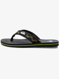 Quiksilver Boy'S 8-16 Molokai Stitchy Sandals Black/Black/Green Cheap