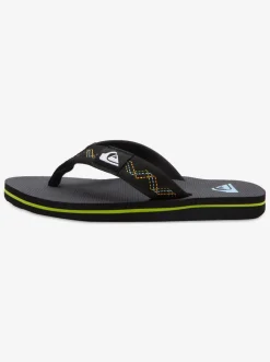 Quiksilver Boy'S 8-16 Molokai Stitchy Sandals Black/Black/Green Cheap
