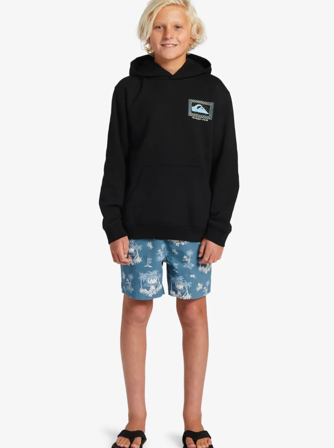 Quiksilver Boy'S 8-16 Perfect Peaking Stingrayhoody Pullover Sweatshirt Black Clearance