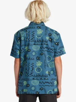 Quiksilver Boy'S 8-16 Radical Times Short Sleeve Woven Shirt Agean Blue Radical Times Ss Online