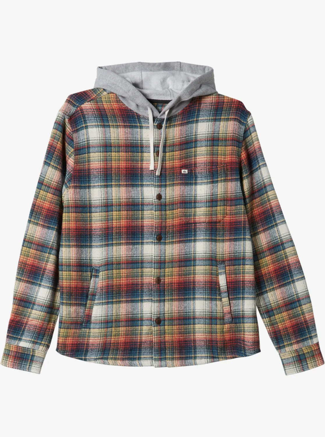 Quiksilver Briggs Hooded Flannel Long Sleeve Top Mineral Red Briggs Flannel Best