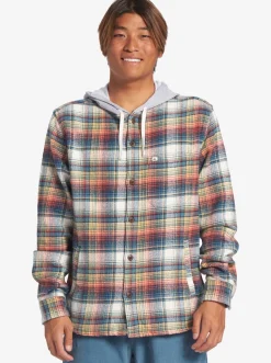 Quiksilver Briggs Hooded Flannel Long Sleeve Top Mineral Red Briggs Flannel Best