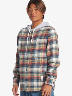 Quiksilver Briggs Hooded Flannel Long Sleeve Top Mineral Red Briggs Flannel Best