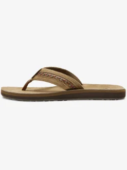 Quiksilver Carver Leather Ii Basic Sandal Strap Tan 1 Hot
