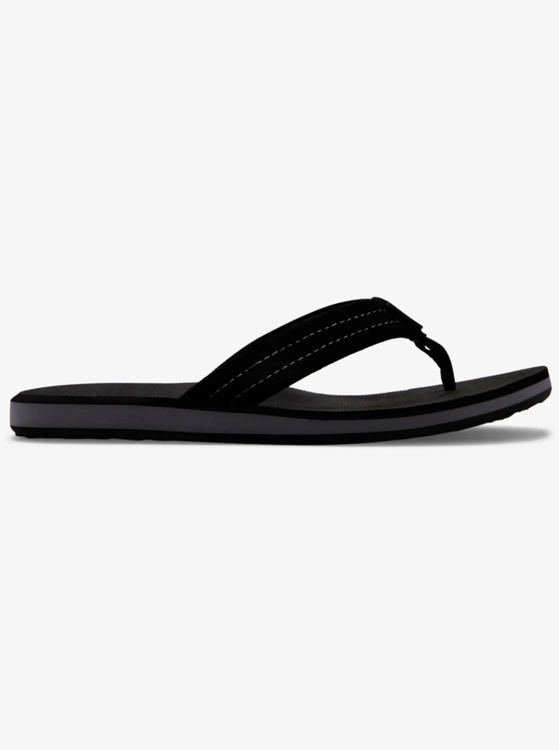 Quiksilver Carver Suede Leather Sandals Solid Black Outlet