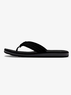 Quiksilver Carver Suede Leather Sandals Solid Black Outlet
