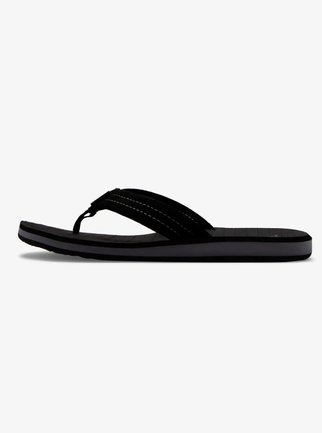 Quiksilver Carver Suede Leather Sandals Solid Black Outlet