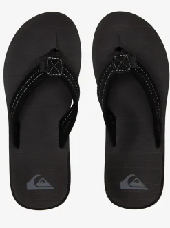 Quiksilver Carver Suede Leather Sandals Solid Black Outlet