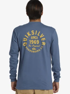 Quiksilver Circled Script Long Sleeve T-Shirt Bering Sea Shop