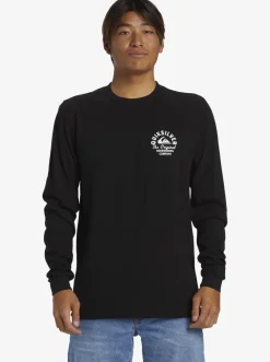 Quiksilver Circled Script Long Sleeve T-Shirt Black Fashion