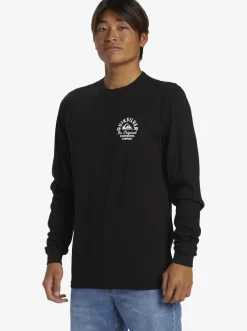 Quiksilver Circled Script Long Sleeve T-Shirt Black Fashion