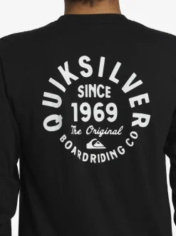 Quiksilver Circled Script Long Sleeve T-Shirt Black Fashion