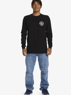Quiksilver Circled Script Long Sleeve T-Shirt Black Fashion