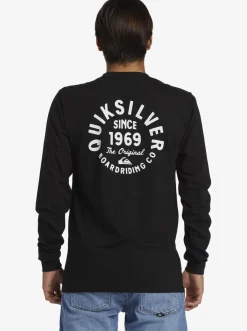 Quiksilver Circled Script Long Sleeve T-Shirt Black Fashion