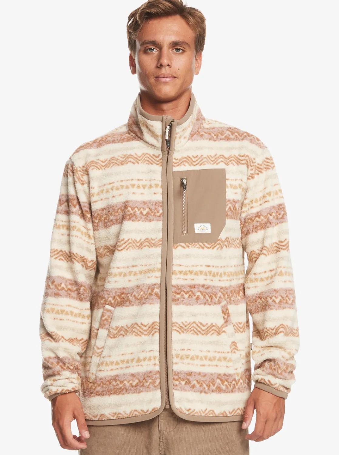 Quiksilver Clean Coasts Zip-Up Fleece Birch Playa Mesa Cheap