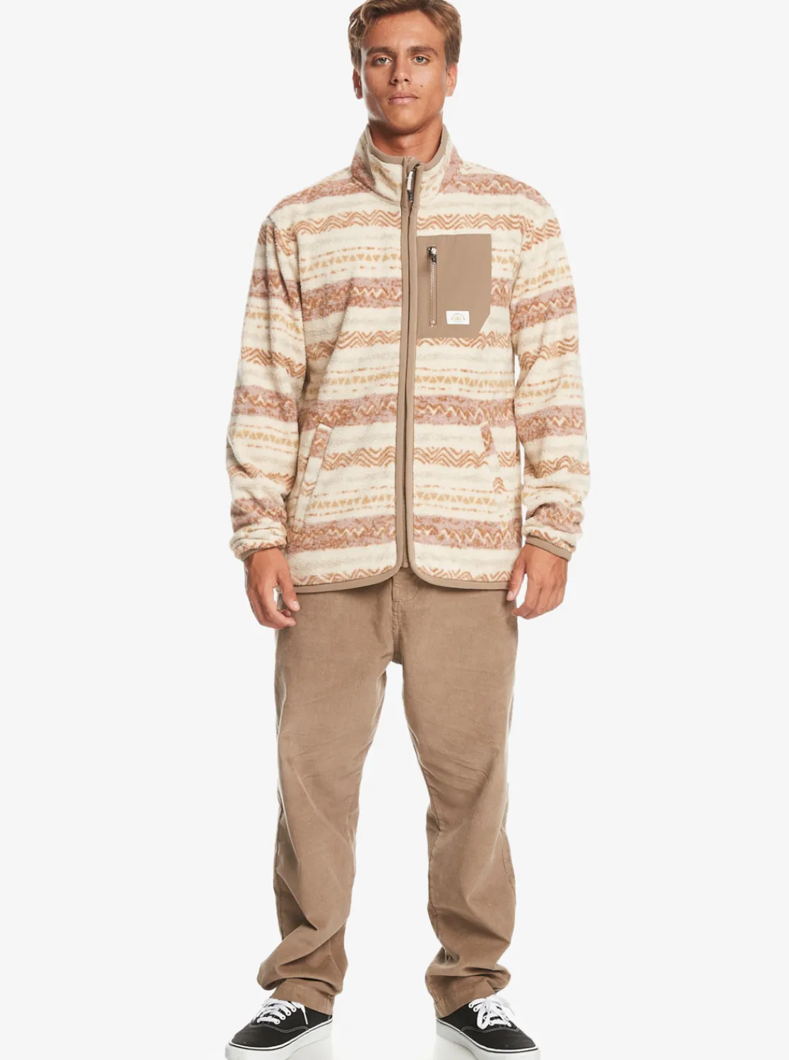 Quiksilver Clean Coasts Zip-Up Fleece Birch Playa Mesa Cheap