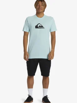 Quiksilver Comp Logo T-Shirt Pastel Turquoise Hot
