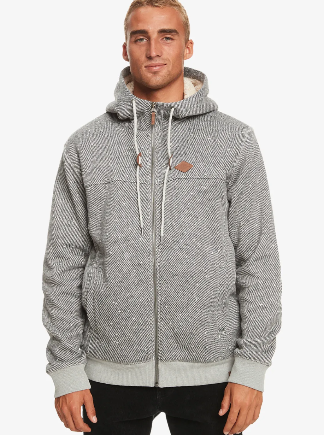 Quiksilver Cypress Keller Zip-Up Hoodie Light Grey Heather Discount