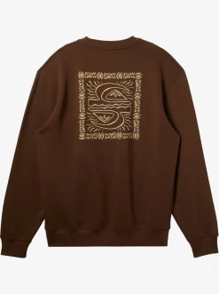 Quiksilver E Peace Out Crew Neck Sweatshirt Chestnut Best Sale