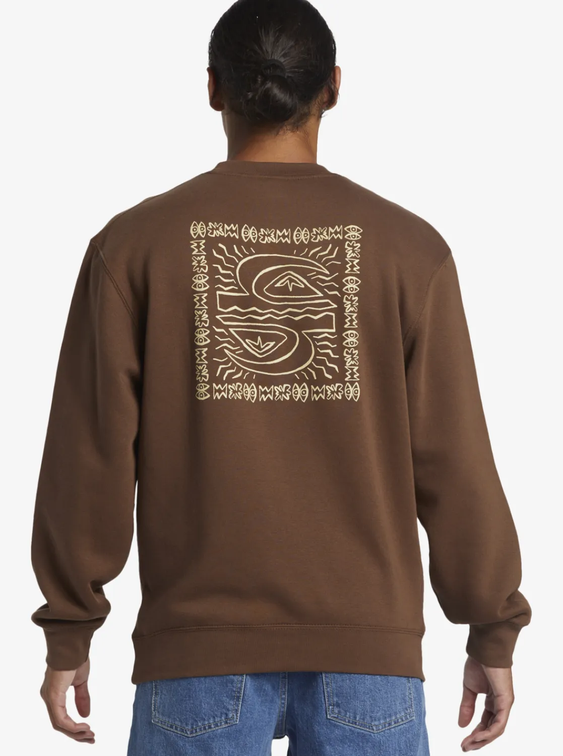 Quiksilver E Peace Out Crew Neck Sweatshirt Chestnut Best Sale