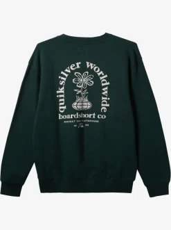 Quiksilver E Peace Out Crew Neck Sweatshirt Green Fashion