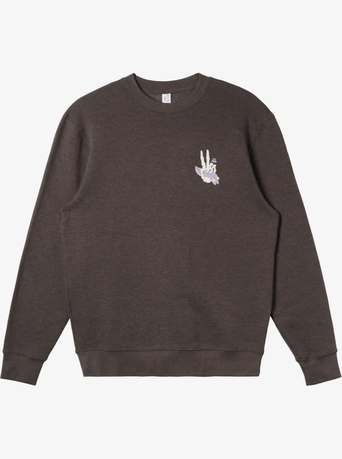 Quiksilver E Peace Out Crew Neck Sweatshirt Charcoal Heather Outlet
