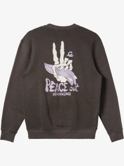 Quiksilver E Peace Out Crew Neck Sweatshirt Charcoal Heather Outlet