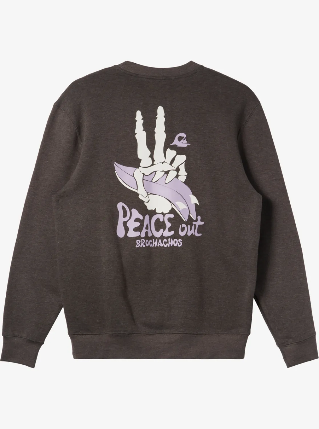Quiksilver E Peace Out Crew Neck Sweatshirt Charcoal Heather Outlet