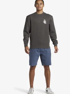 Quiksilver E Peace Out Crew Neck Sweatshirt Charcoal Heather Outlet