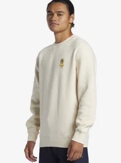 Quiksilver E Peace Out Crew Neck Sweatshirt Birch Hot