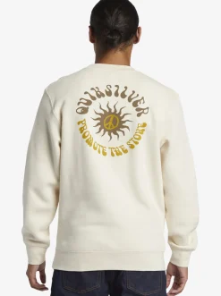 Quiksilver E Peace Out Crew Neck Sweatshirt Birch Hot