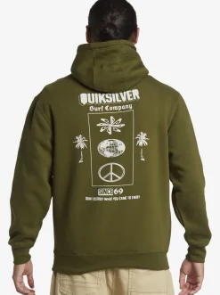 Quiksilver E Rockin Hoodie Pullover Sweatshirt Laurel Wreath Outlet