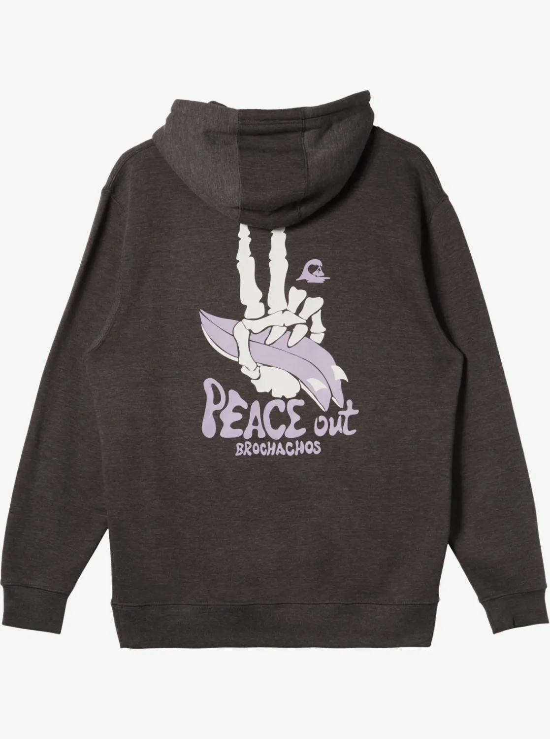 Quiksilver E Rockin Hoodie Pullover Sweatshirt Charcoal Heather Cheap