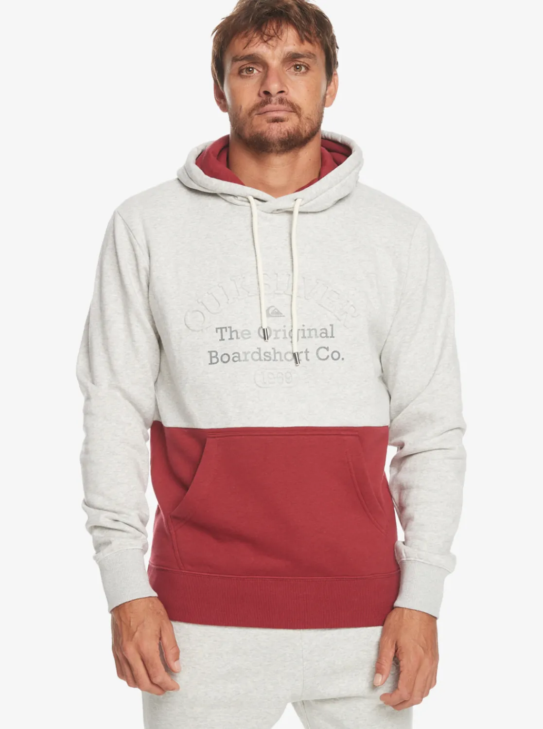 Quiksilver Emboss Hoodie Light Grey Heather Outlet