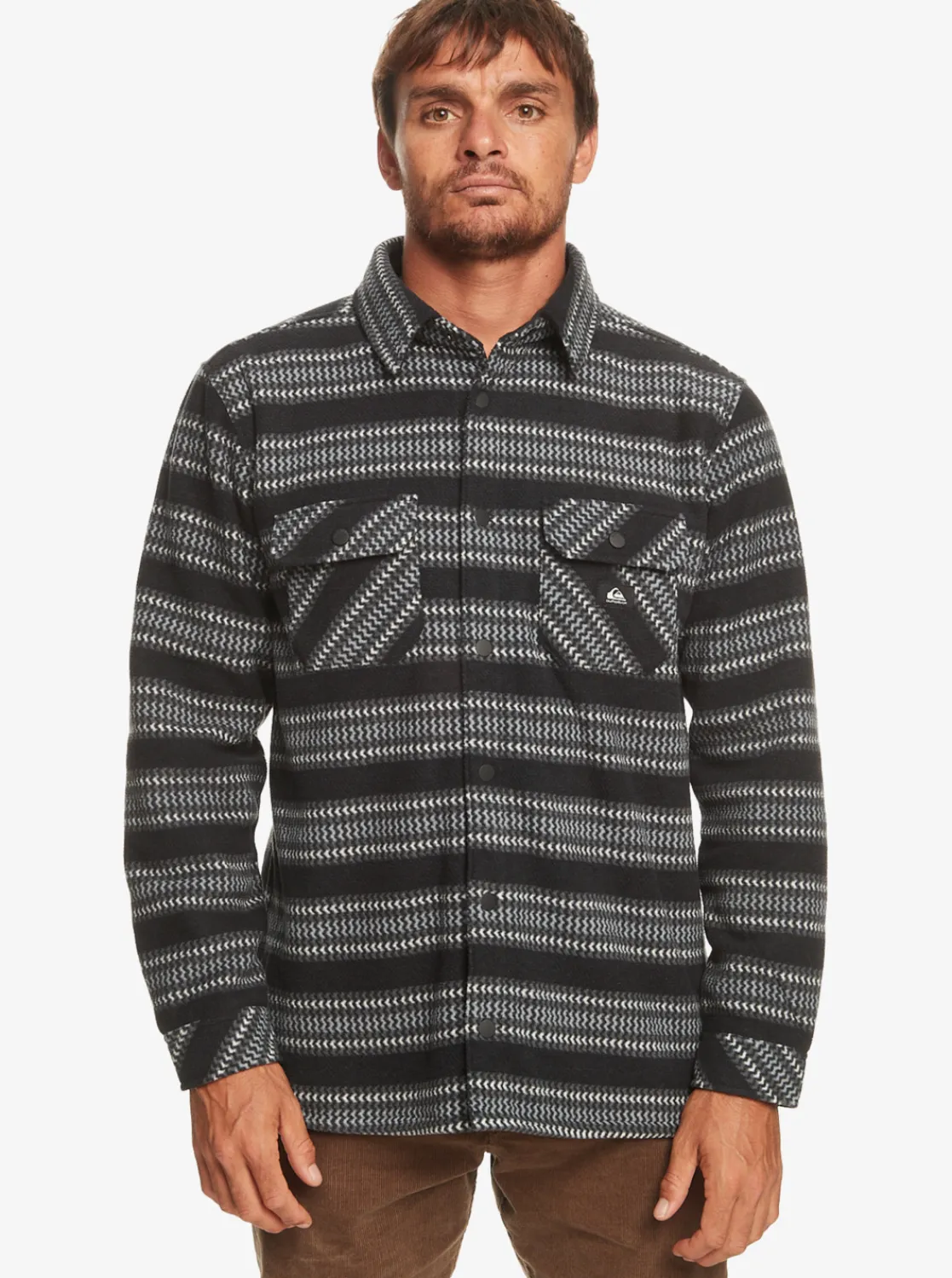 Quiksilver Epic Surf Days Fleece Overshirt Black Surf Days Stripe Cheap