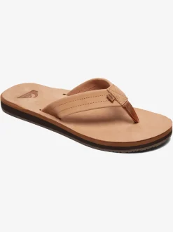 Quiksilver Erreka Leather Sandals Tan - Solid Cheap